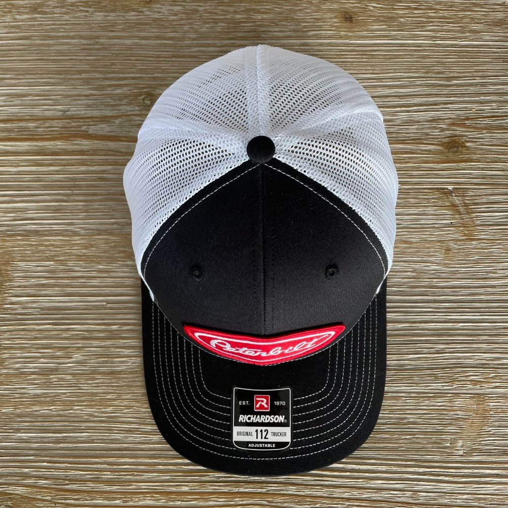Peterbilt Vintage Patch Hat - Richardson 112 Black & White Trucker Cap - Picture 6 of 11
